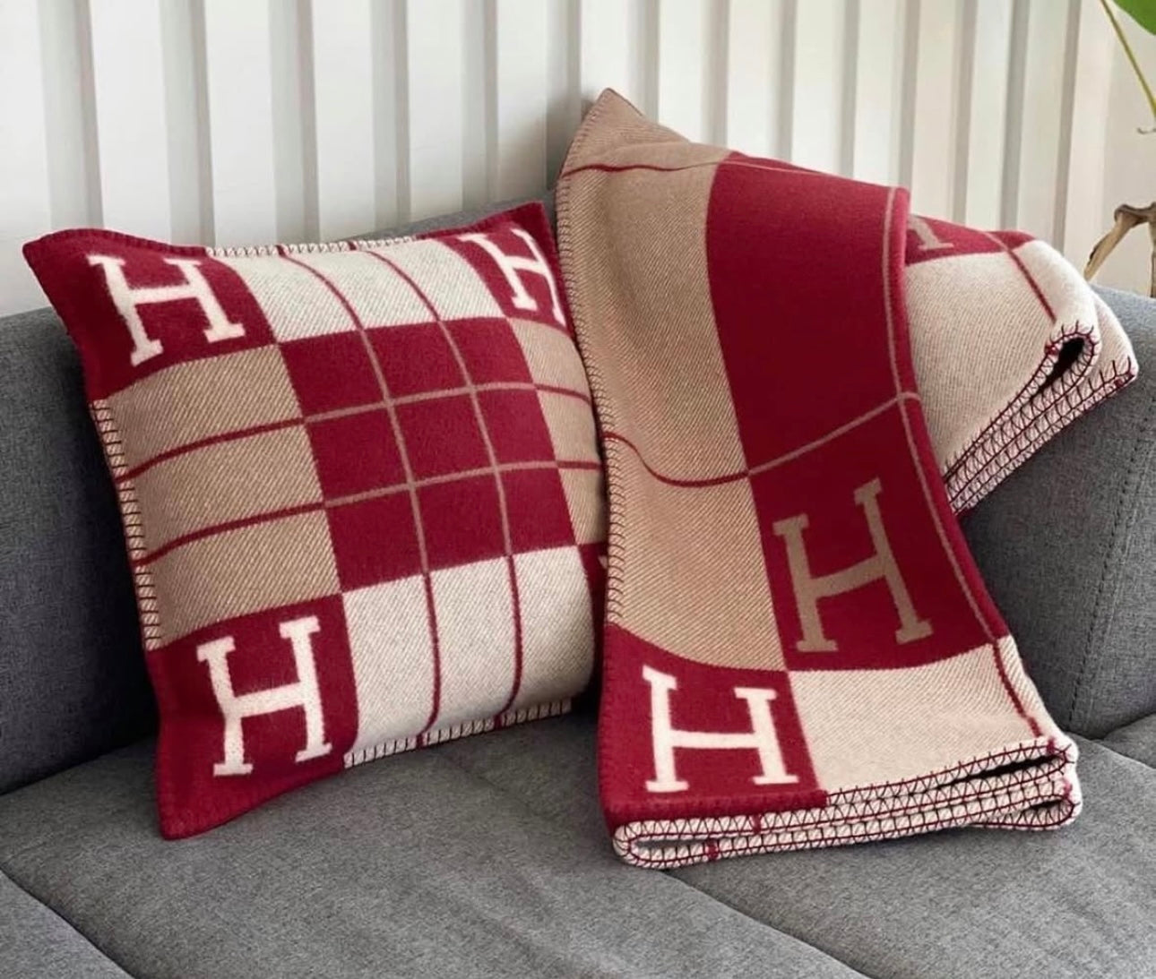 Ensemble Plaid + coussin